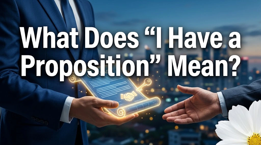 What Does “I Have a Proposition” Mean